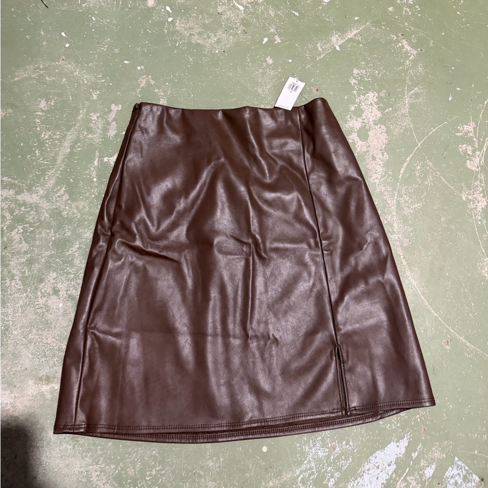 Old Navy Chocolate Brown Faux Leather Mini Skirt